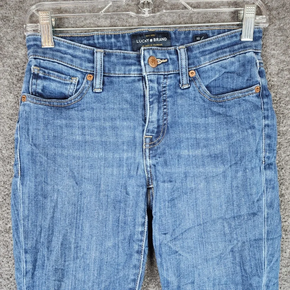 Lucky Brand Jeans Womens 00/24 Ava Crop Blue Mid Rise Stretch Denim EUC